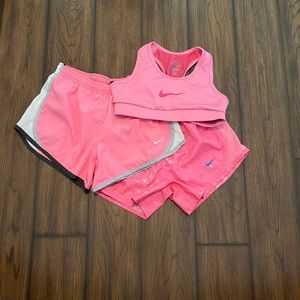 2 Youth Nike Dri-Fit Shorts and 1 Tank